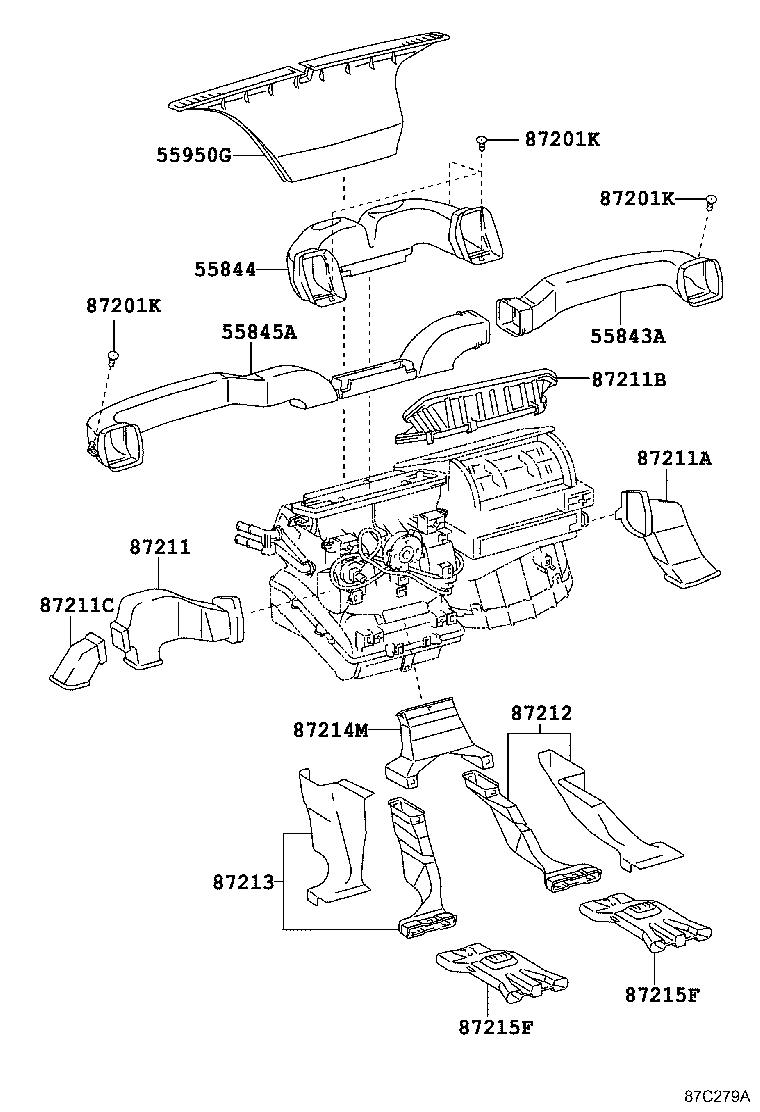 55086-0K050 DUCT, HEATER TO REGISTER, NO.2 product image