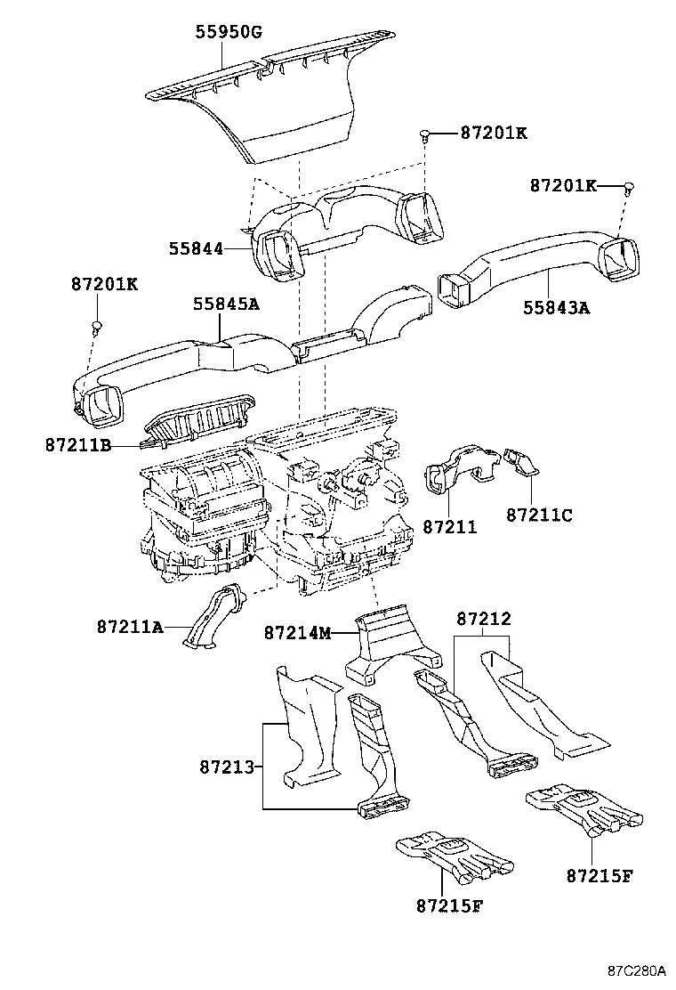 55086-0K050 DUCT, HEATER TO REGISTER, NO.2 product image