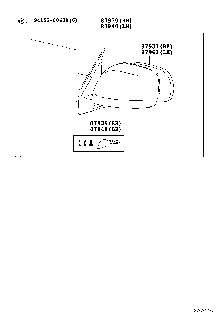87810-0WM30 MIRROR ASSY, INNER REAR VIEW product image