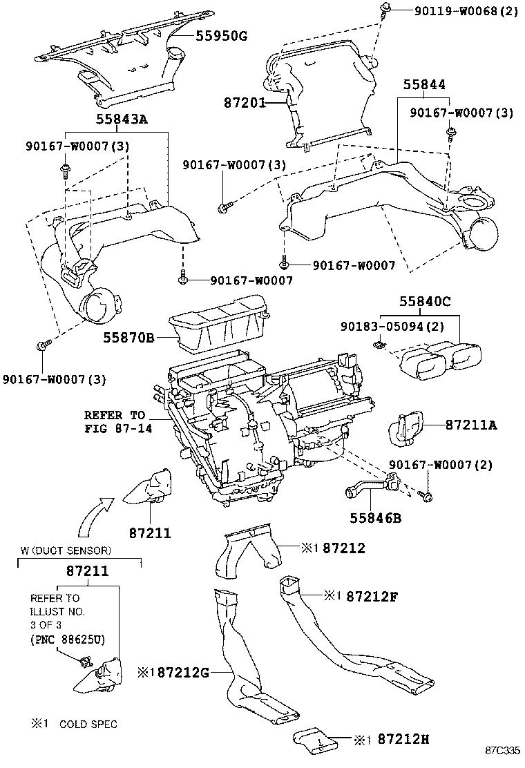 55844-0D180 DUCT, HEATER TO REGISTER, NO.2 product image