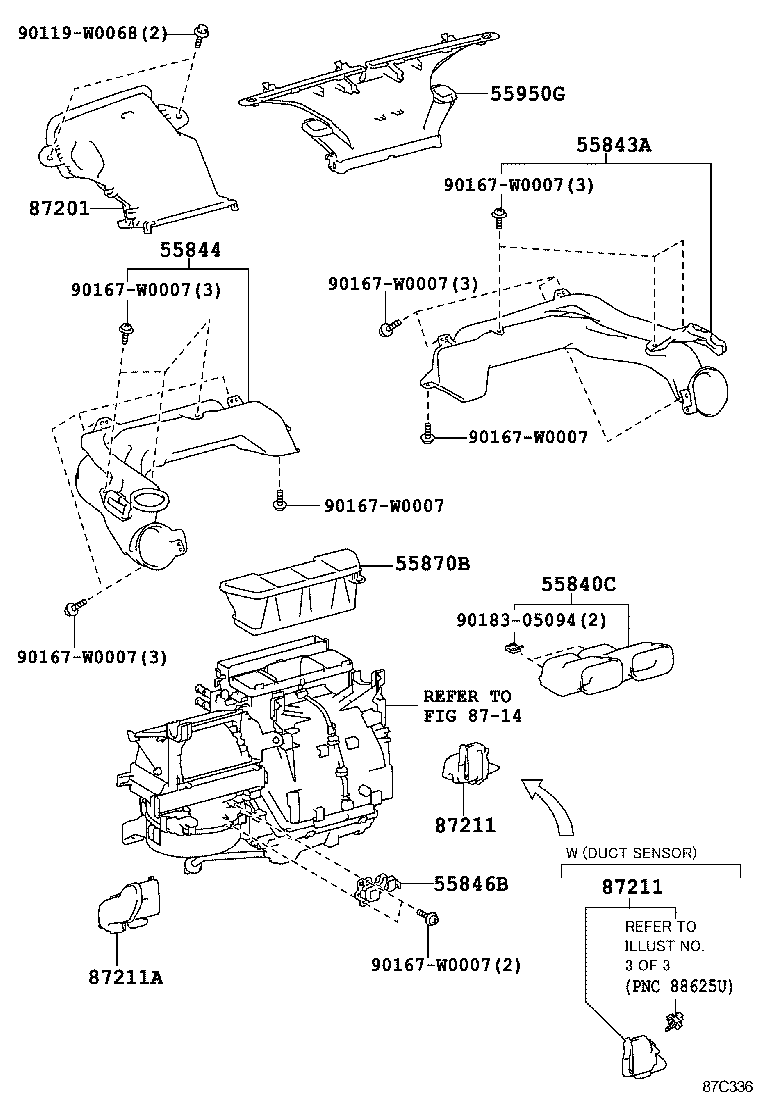 55844-0D180 DUCT, HEATER TO REGISTER, NO.2 product image
