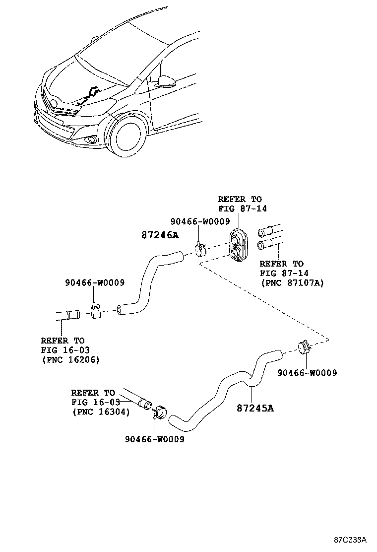 87245-0D470 HOSE, HEATER WATER, OUTLET A product image