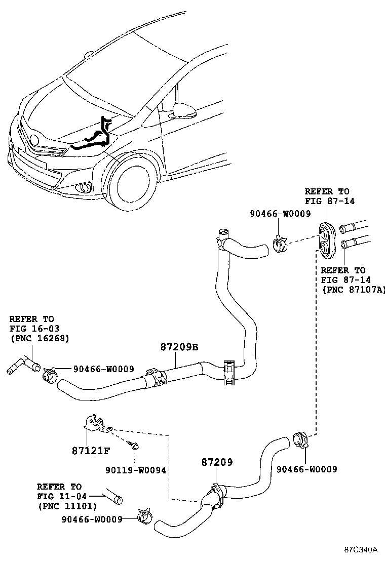 87245-0D470 HOSE, HEATER WATER, OUTLET A product image