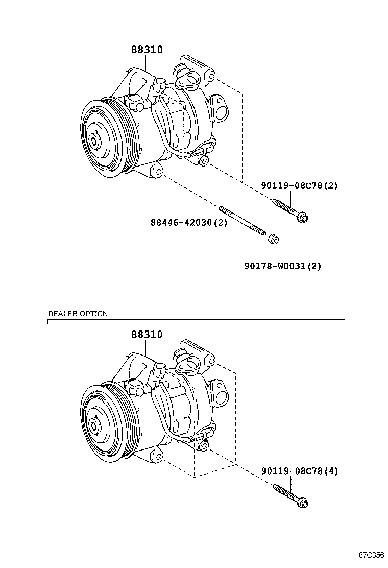 88310-0D400 COMPRESSOR ASSY, W/PULLEY product image