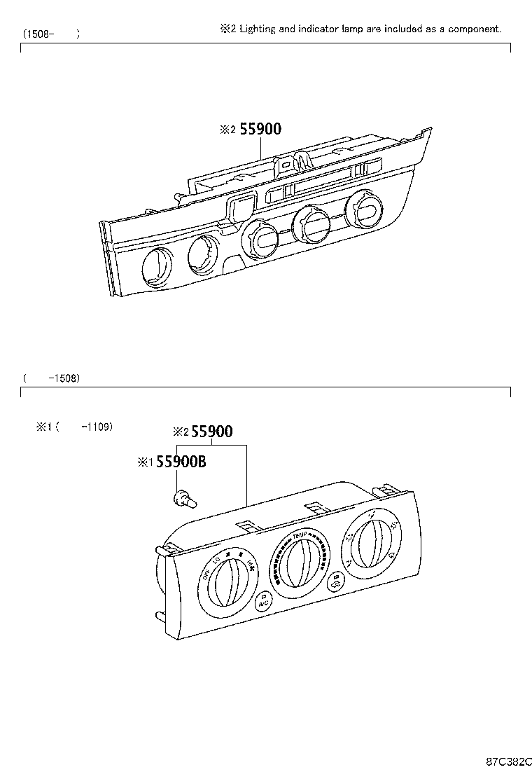 Toyota 55900-04050 CONTROL ASSY, AIR CONDITIONER