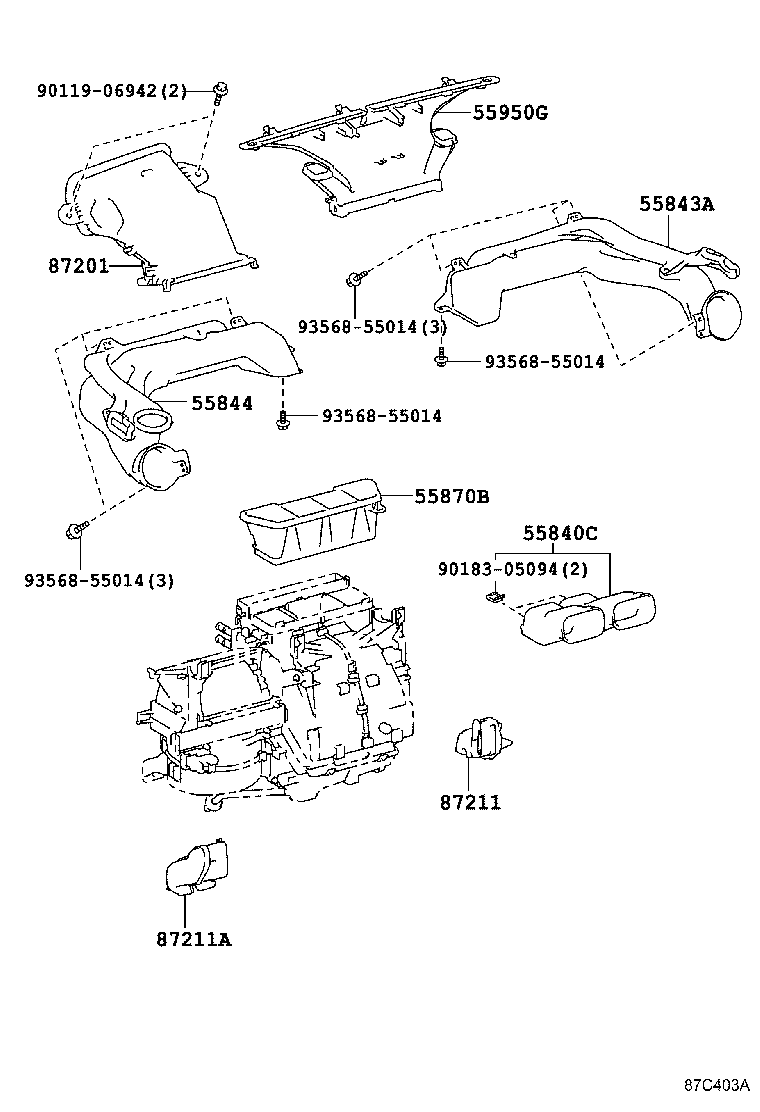 55085-52050 DUCT, HEATER TO REGISTER, NO.2 product image