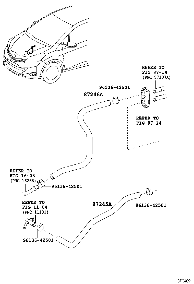 87245-52110 HOSE, HEATER WATER, OUTLET A product image