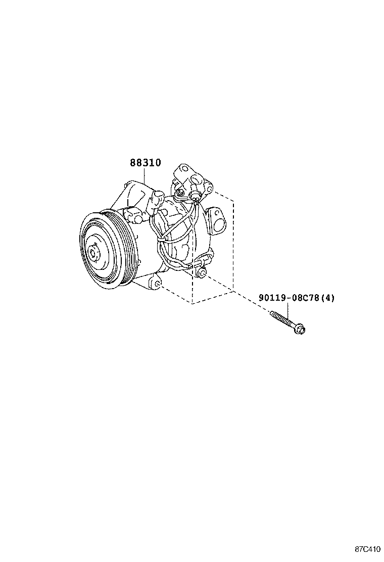 88310-52741 COMPRESSOR ASSY, W/PULLEY product image
