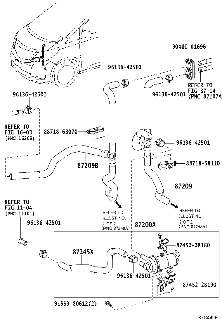 87245-58120 HOSE, HEATER WATER, INLET B product image