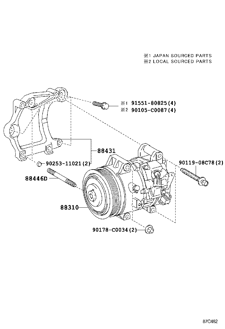 12502-0V020 BRACKET, COMPRESSOR MOUNTING, NO.1 product image