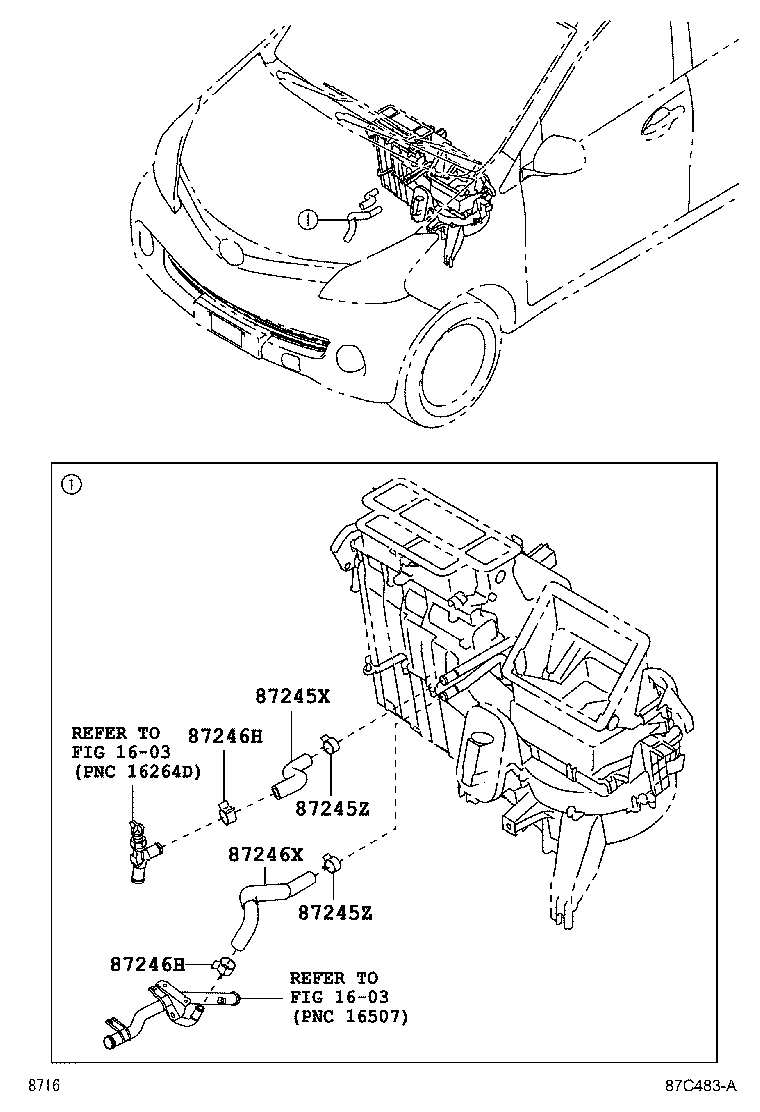 Toyota 87245-BZ140 HOSE, HEATER WATER