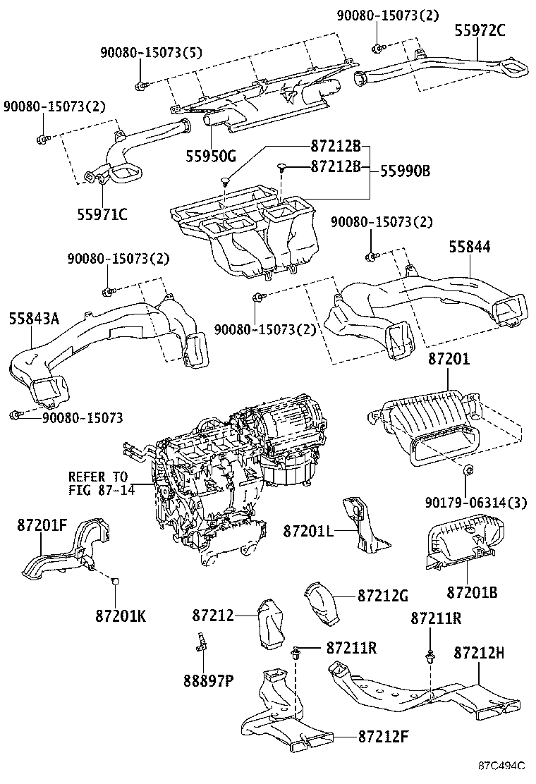 55844-08030 DUCT, HEATER TO REGISTER, NO.2 product image