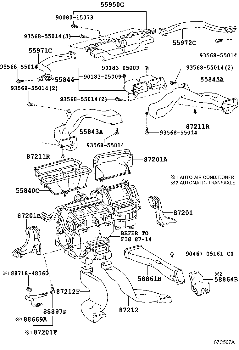 55844-06120 DUCT, HEATER TO REGISTER, NO.2 product image