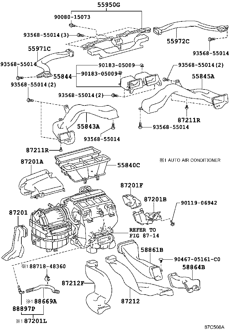 55844-06120 DUCT, HEATER TO REGISTER, NO.2 product image