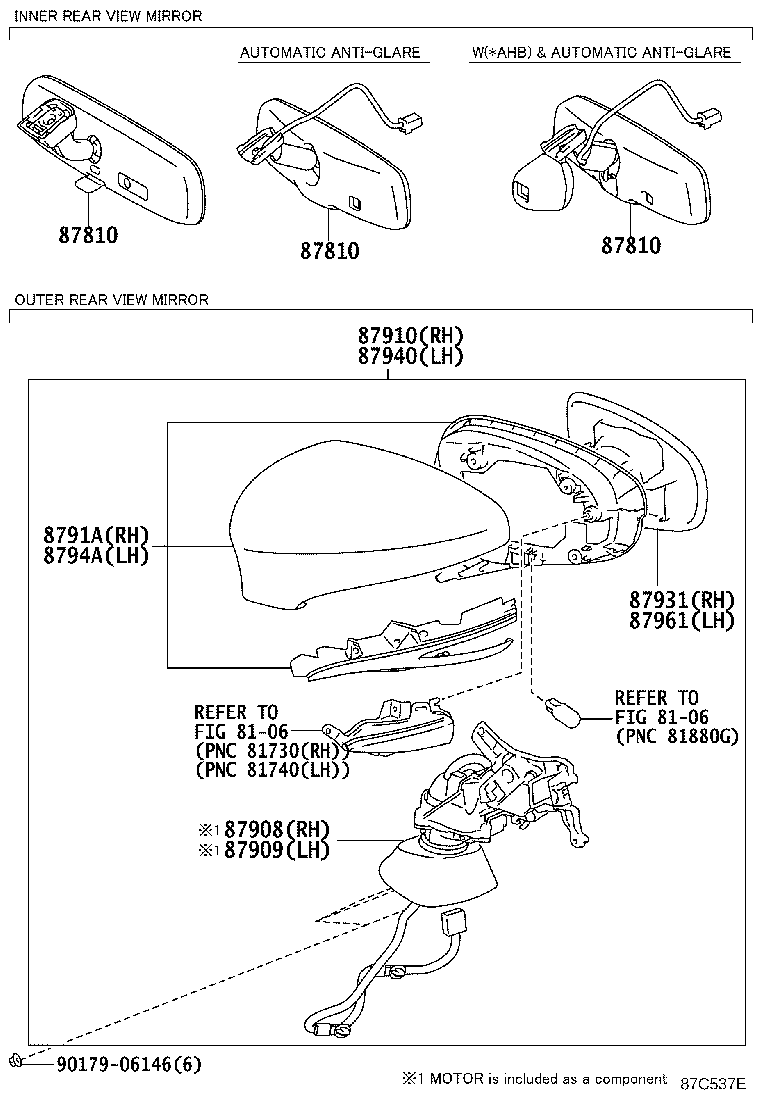 87931-30C80 OUTER MIRROR, RH product image
