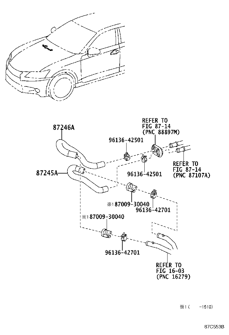 Toyota 87245-30C20 HOSE, HEATER WATER, INLET A