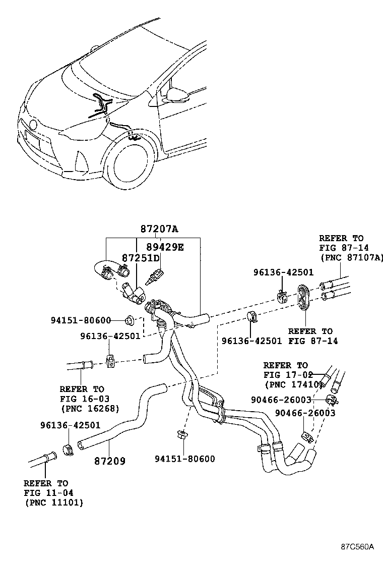 Toyota 87251-47020 JOINT, WATER, NO.1