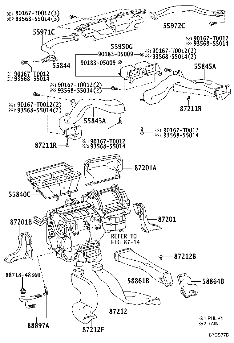 55840-06140 DUCT ASSY, HEATER TO REGISTER, NO.6 product image