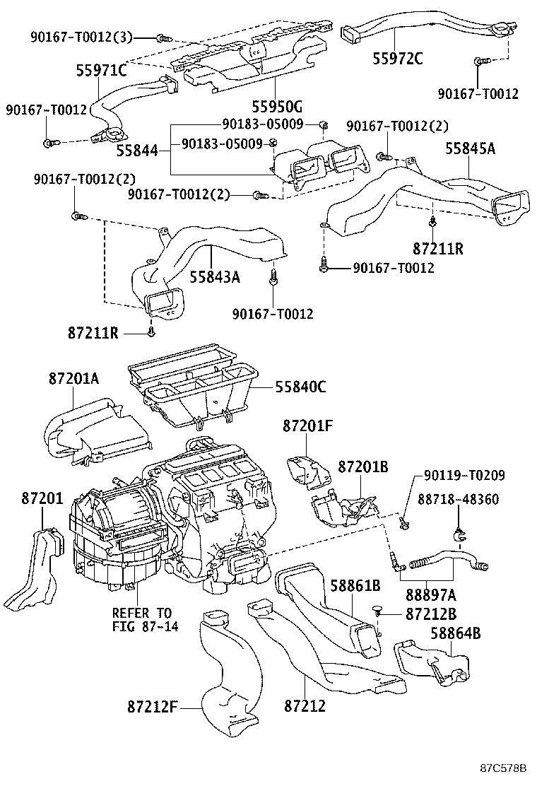 55840-06140 DUCT ASSY, HEATER TO REGISTER, NO.6 product image