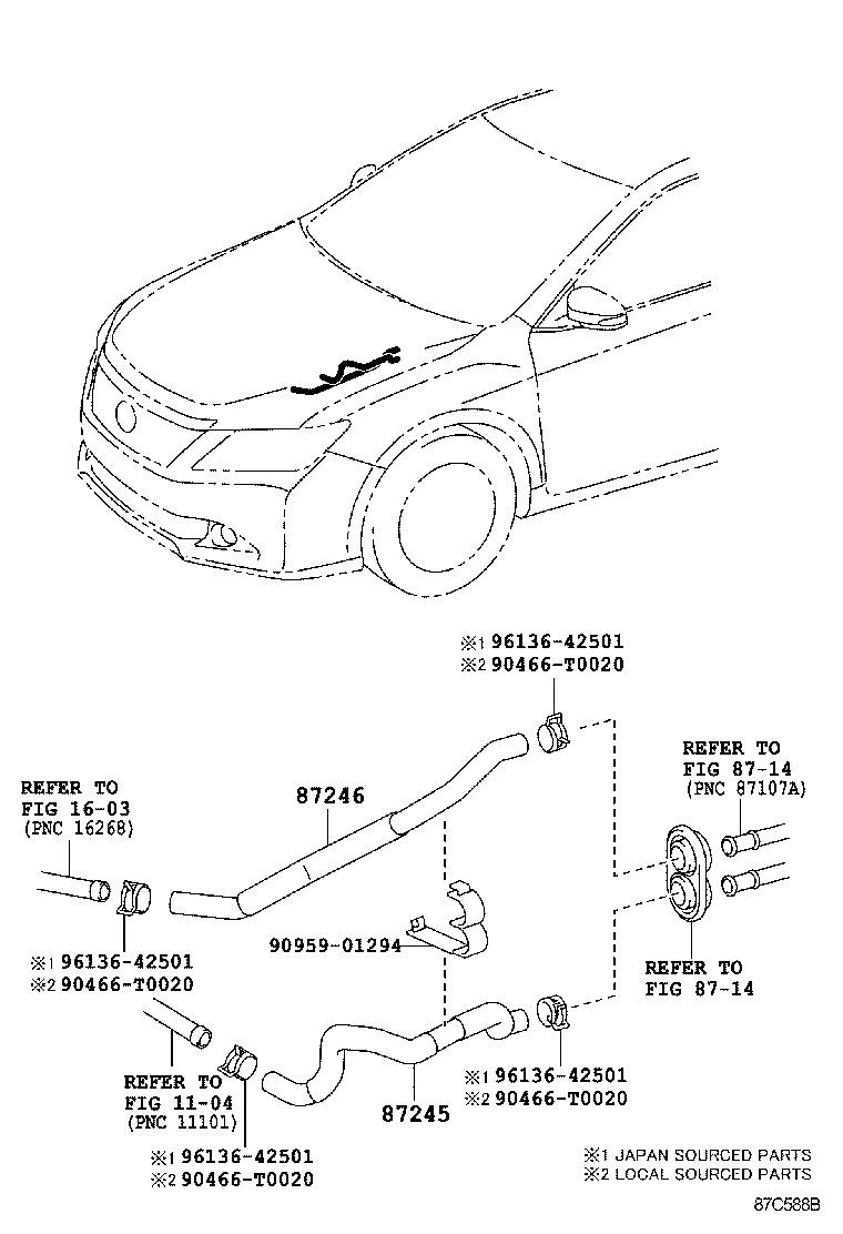 87245-06C30 HOSE, HEATER WATER, INLET product image