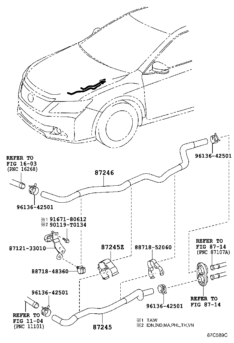 87245-06C30 HOSE, HEATER WATER, INLET product image