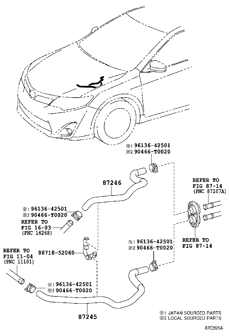 87245-06C30 HOSE, HEATER WATER, INLET product image
