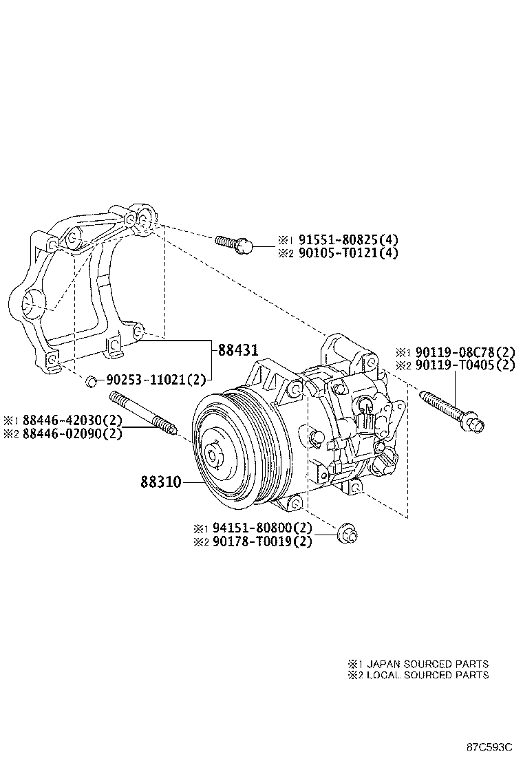 12502-0V010 BRACKET, COMPRESSOR MOUNTING, NO.1 product image