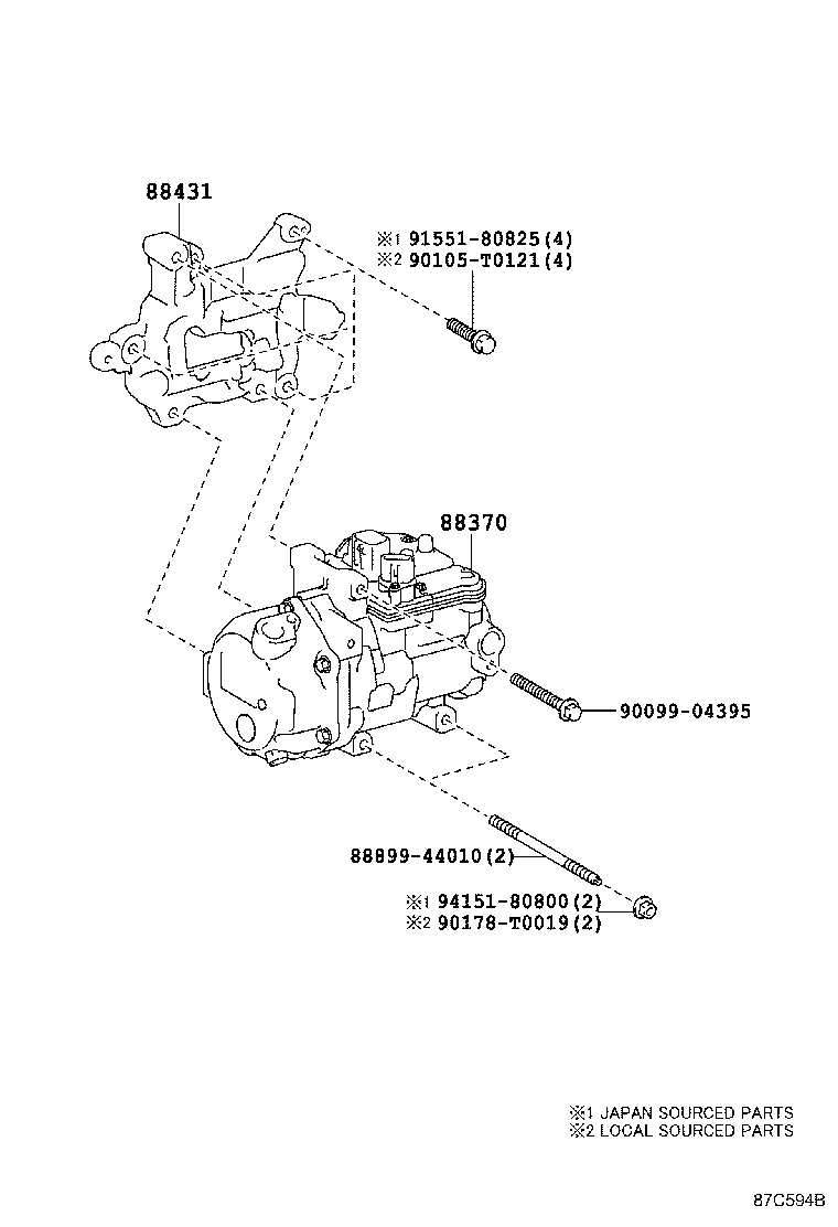 12502-0V010 BRACKET, COMPRESSOR MOUNTING, NO.1 product image