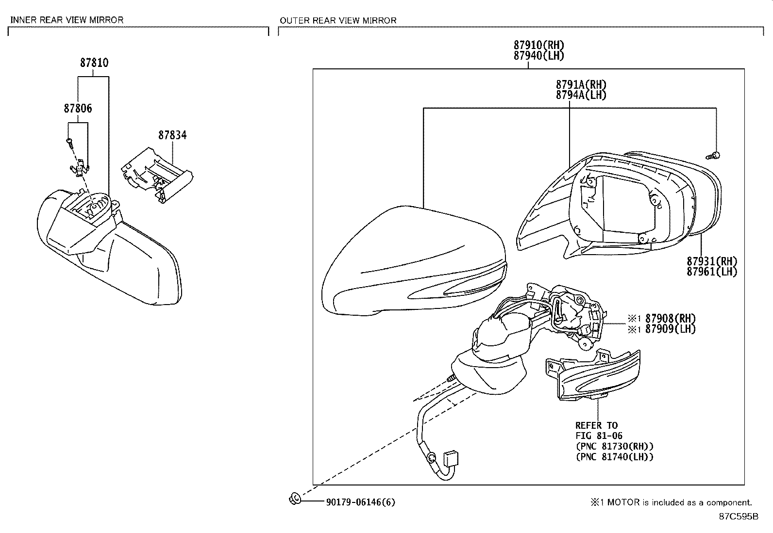 87810-53191 MIRROR ASSY, INNER REAR VIEW product image