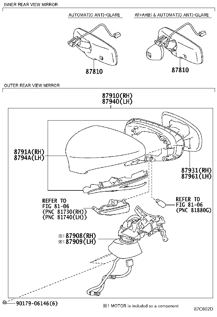 87961-30D40 MIRROR OUTER, LH product image