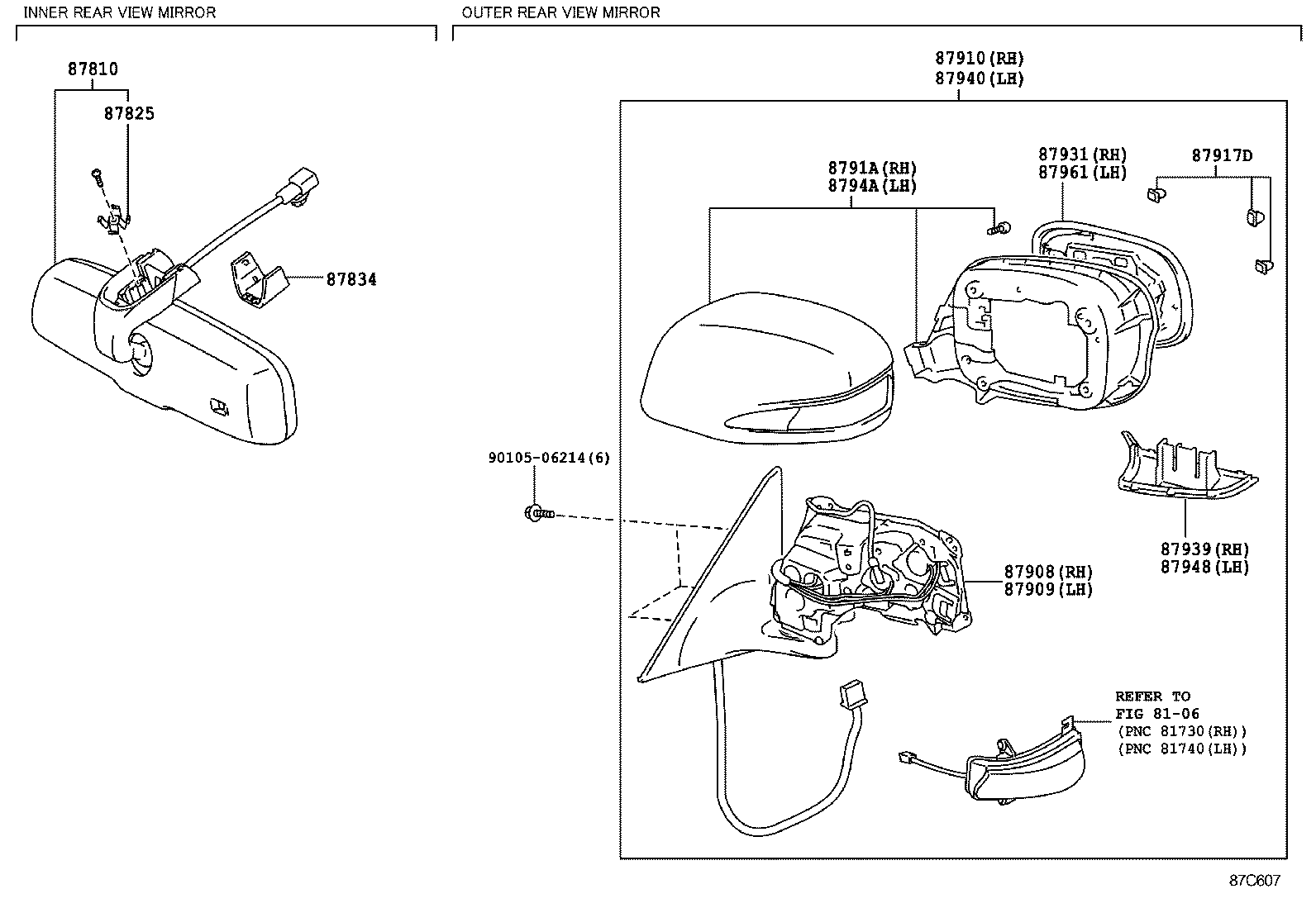 87931-24200 OUTER MIRROR, RH product image