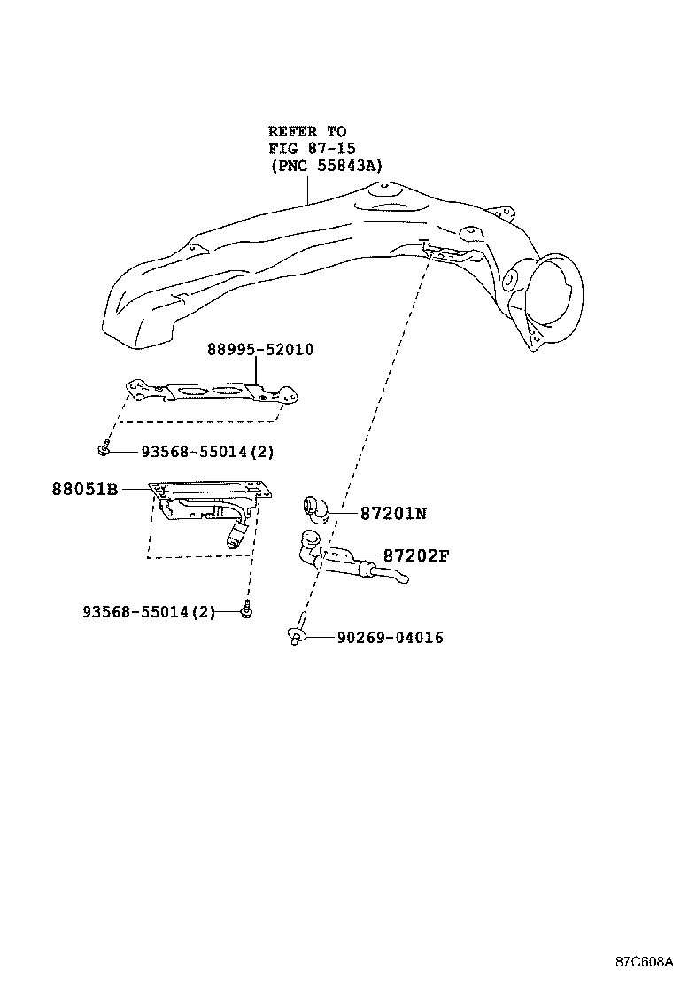 87202-52010 DUCT SUB-ASSY, AIR, REAR product image