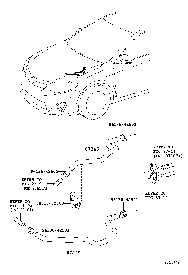 87245-06890 HOSE, HEATER WATER, OUTLET A product image
