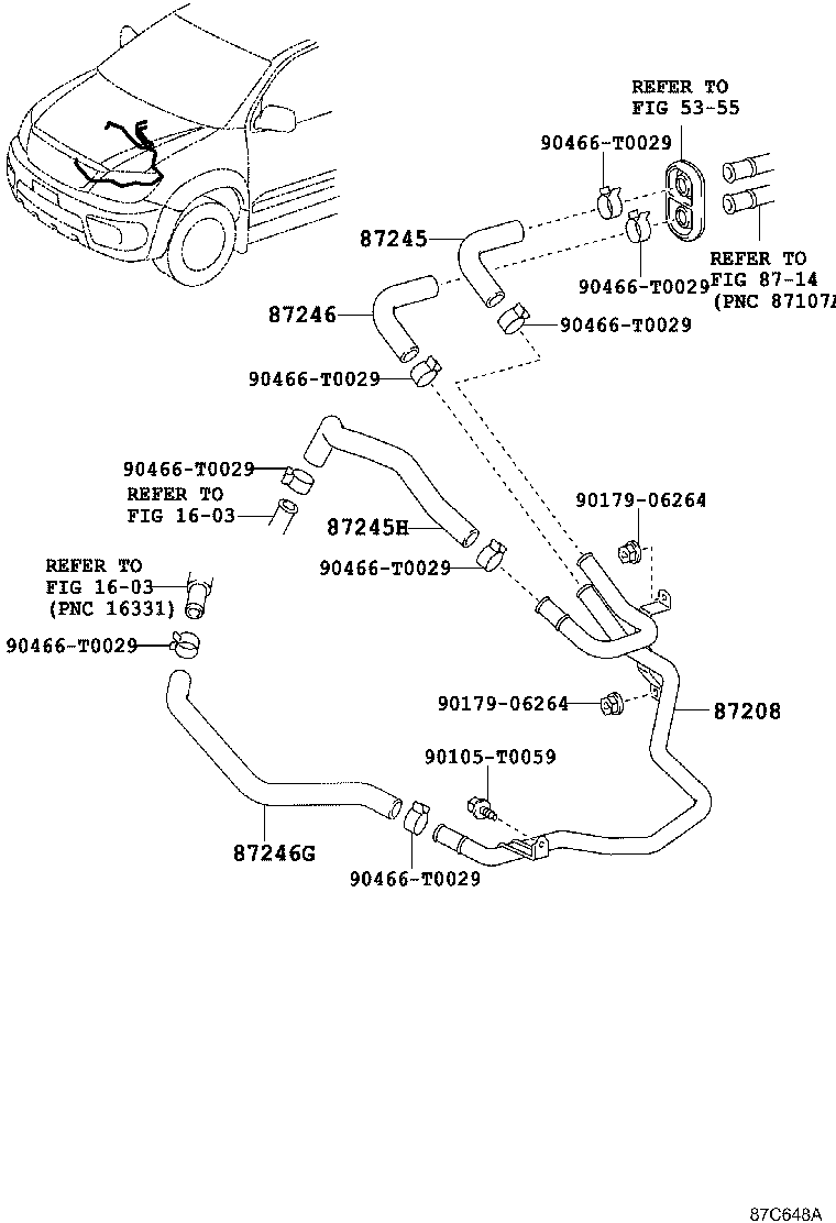 87245-0KA00 HOSE, HEATER WATER, INLET product image