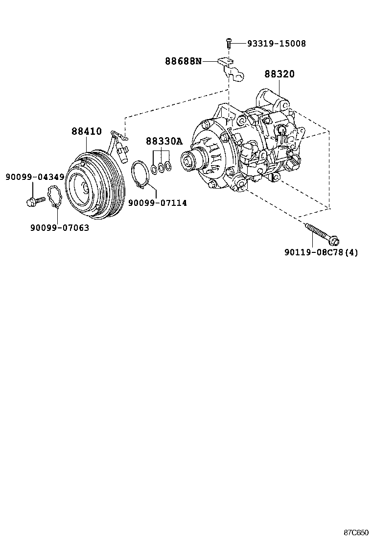 12502-0V030 BRACKET, COMPRESSOR MOUNTING, NO.1 product image