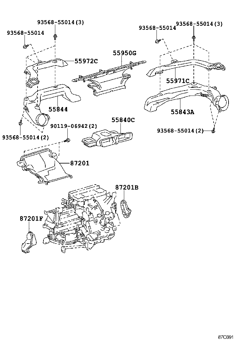 55844-52280 DUCT, HEATER TO REGISTER, NO.2 product image