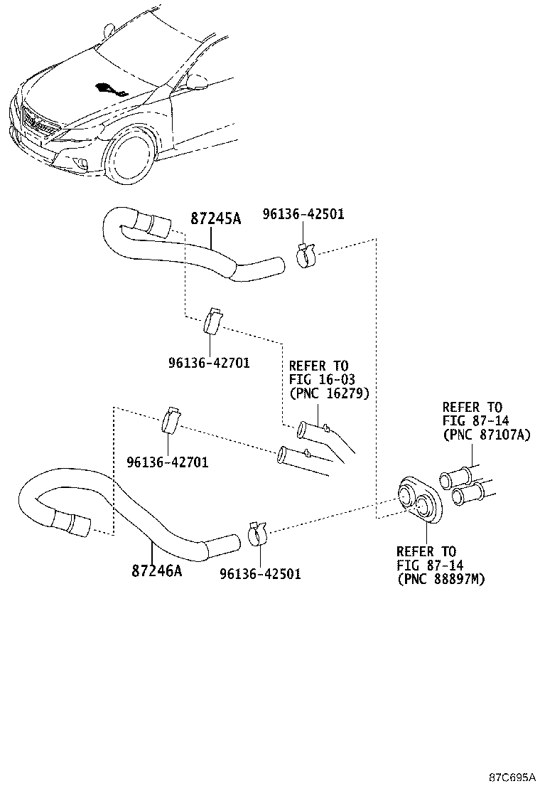 87245-30A40 HOSE, HEATER WATER, OUTLET A product image