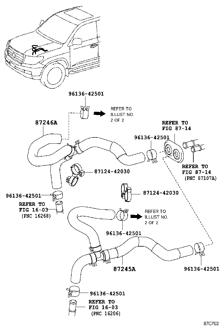 87208-60800 PIPE SUB-ASSY, HEATER WATER product image