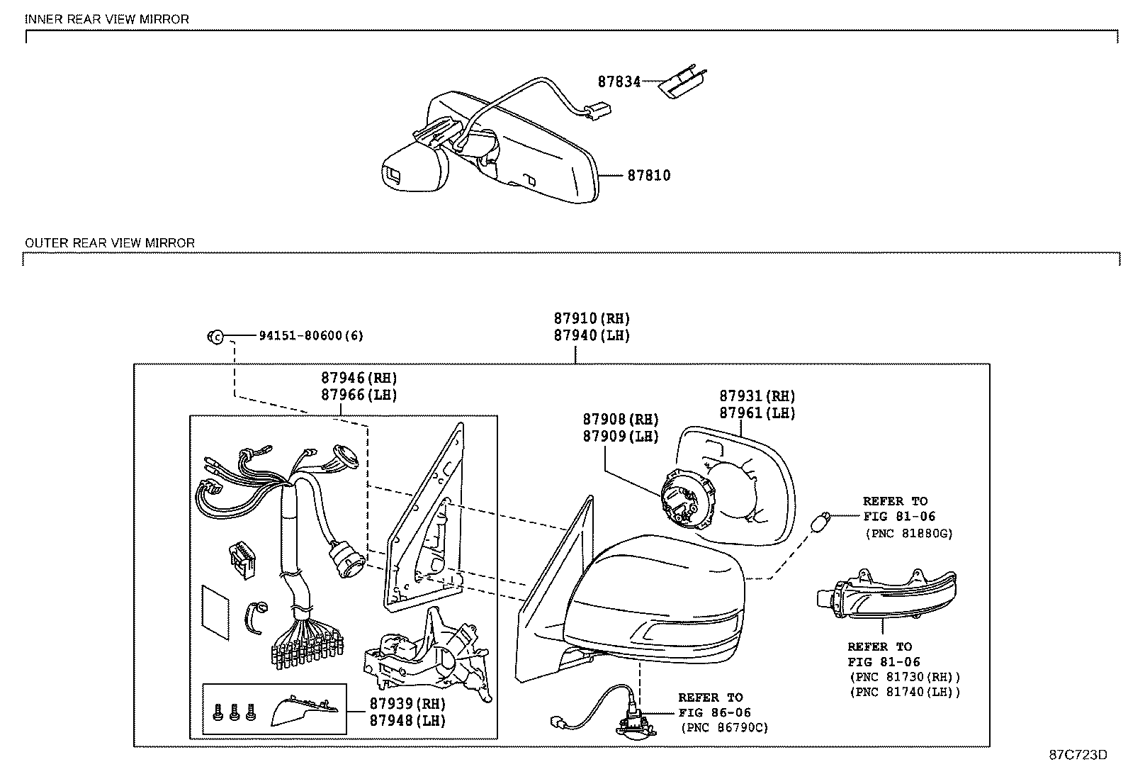87946-60K40 RETRACTOR, OUTER MIRROR, RH product image