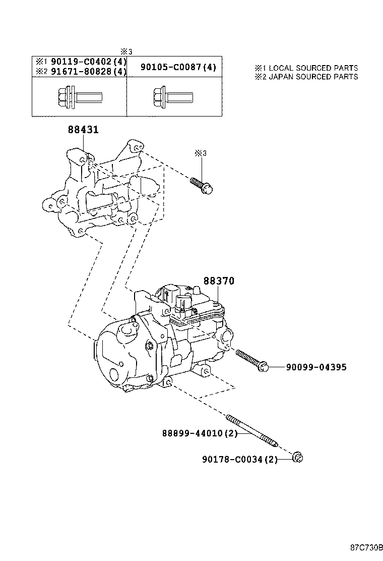 12502-0V020 BRACKET, COMPRESSOR MOUNTING, NO.1 product image