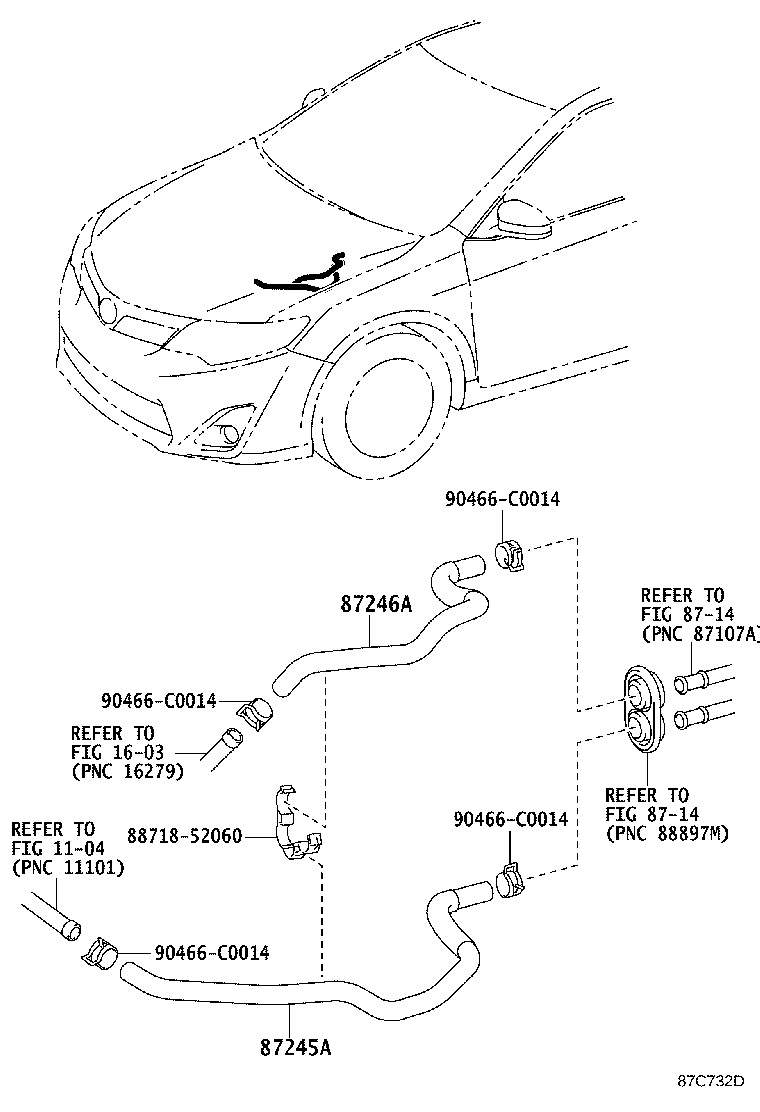 87245-06A30 HOSE, HEATER WATER, OUTLET A product image