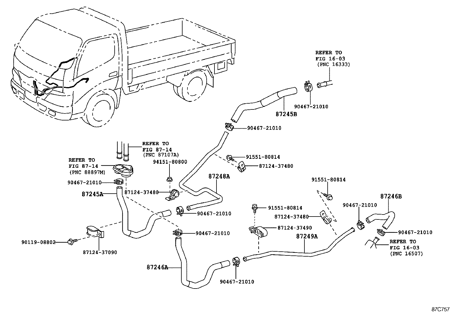 87245-37K80 HOSE, HEATER WATER, INLET B product image