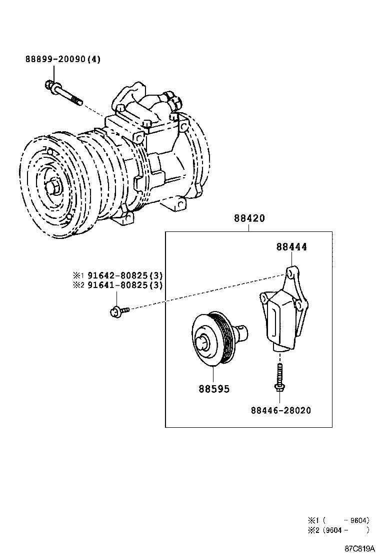Toyota 88320-28210 COMPRESSOR ASSY, COOLER
