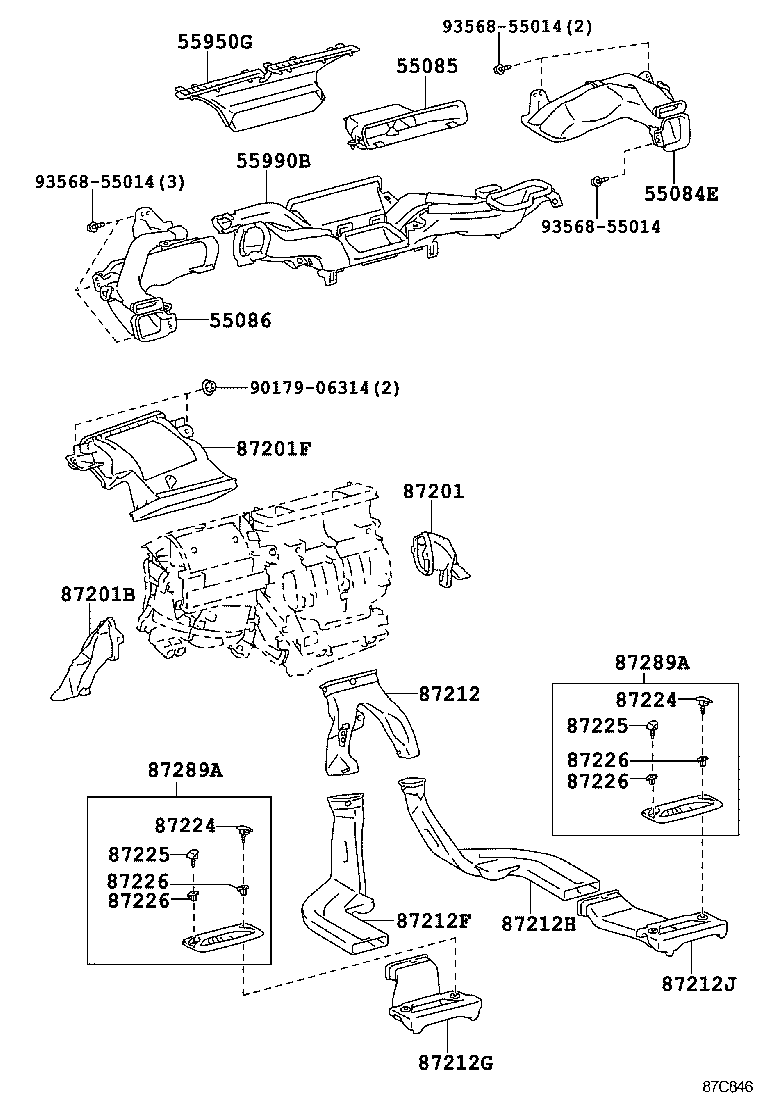 55086-47010 DUCT SUB-ASSY, HEATER TO REGISTER, NO.3 product image