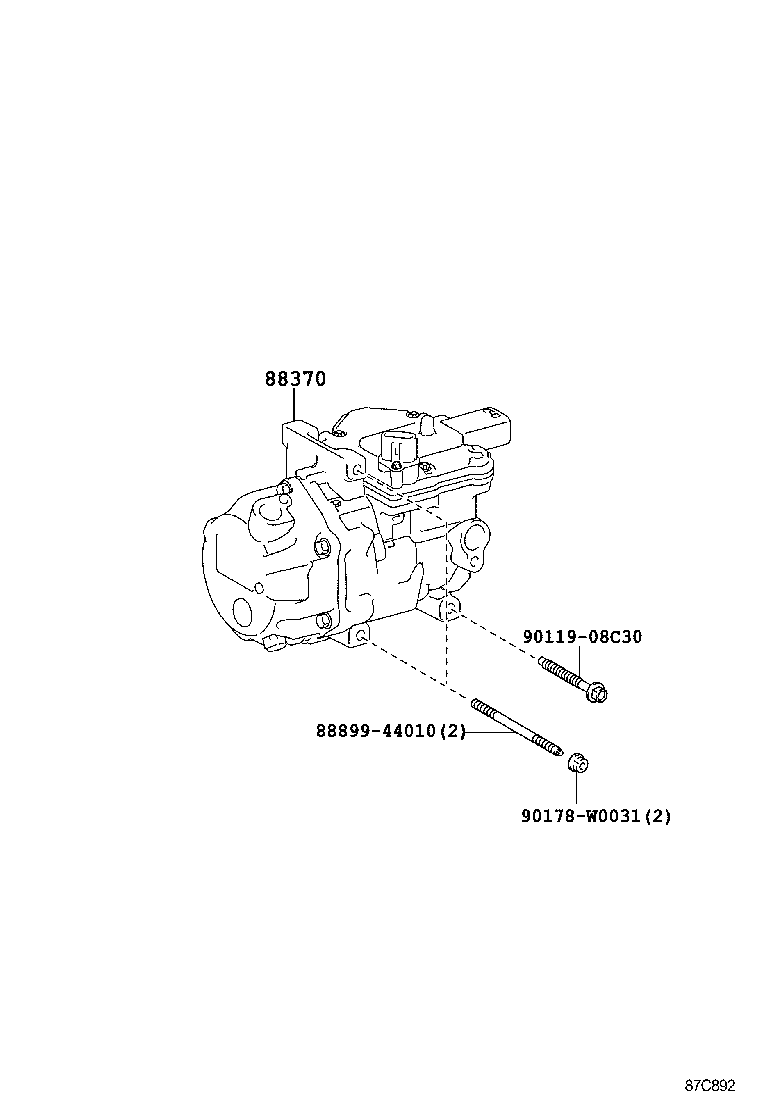 88310-0D400 COMPRESSOR ASSY, W/PULLEY product image