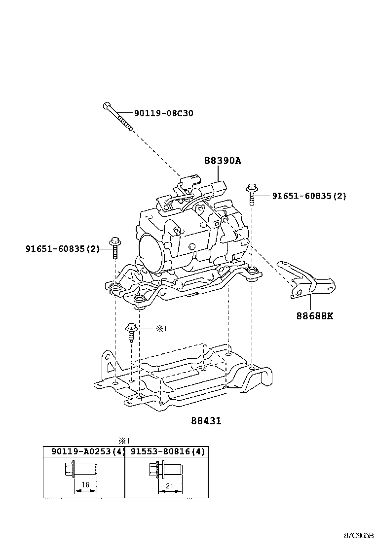 Toyota 88431-0R010 BRACKET, COMPRESSOR MOUNTING, NO.1