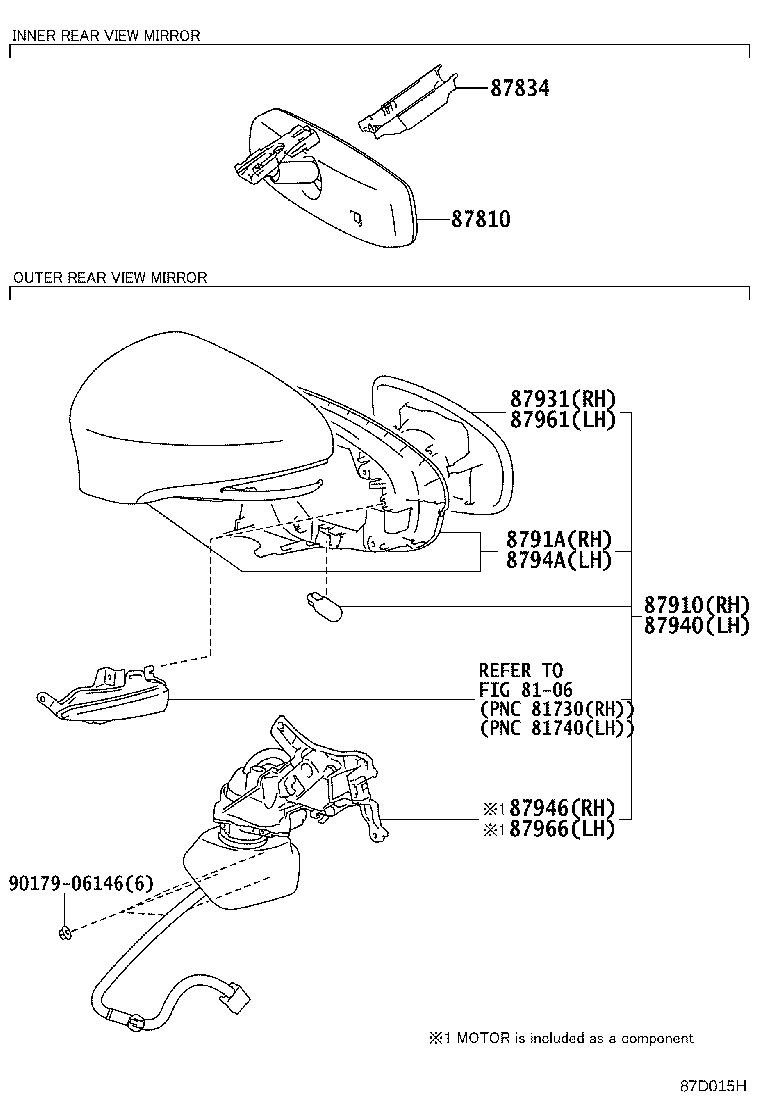 87931-33B60 OUTER MIRROR, RH product image