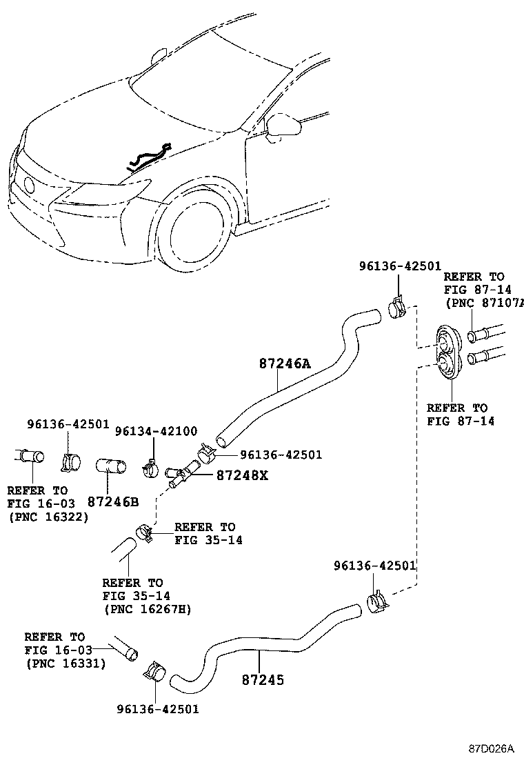 Toyota 87245-33710 HOSE, HEATER WATER, OUTLET B