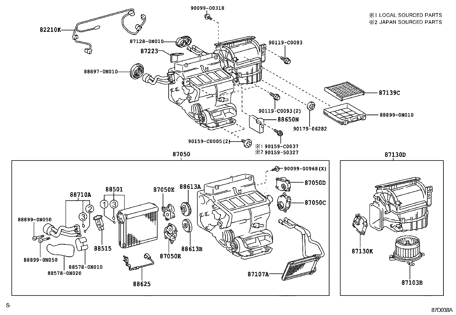 87103-0N021 MOTOR SUB-ASSY, BLOWER W/FAN product image