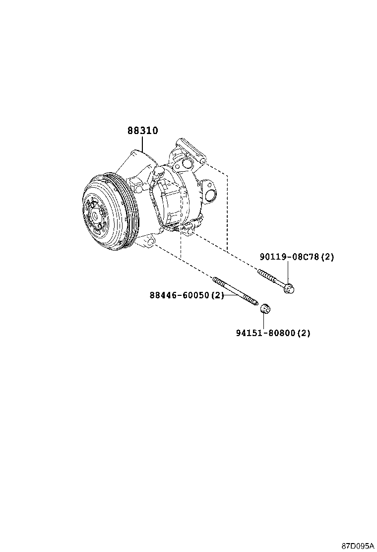 88310-1A840 COMPRESSOR ASSY, W/PULLEY product image